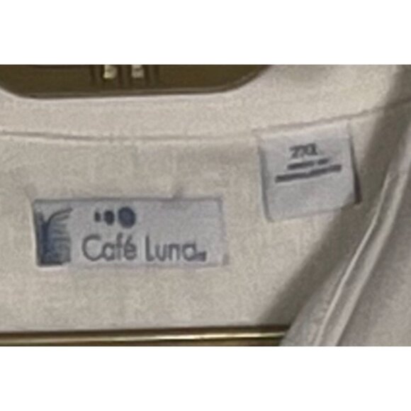 Cafe Luna Men's 2XL Dress Shirt Short Sleeve Button Up XO Design Linen/Viscose - Picture 11 of 16